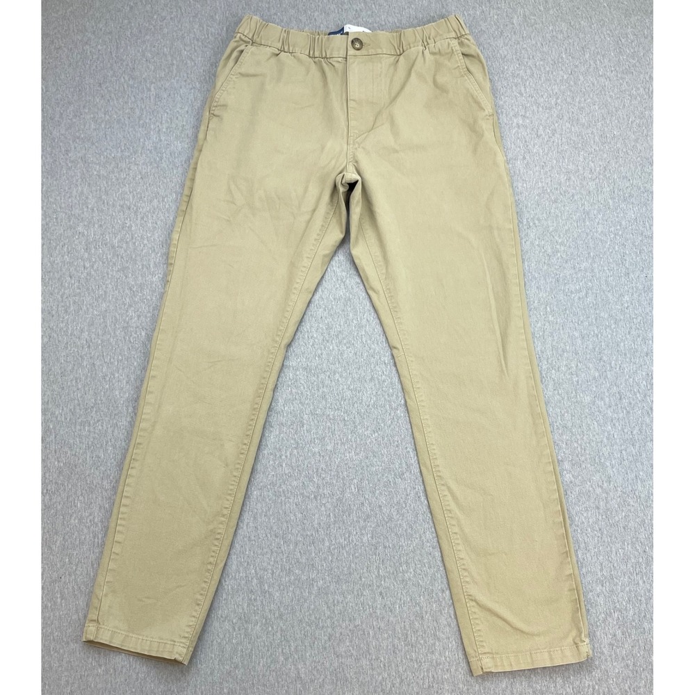 Old Navy Pants Mens Medium Beige Cotton Blend Slim Built-In Flex Drawstrings